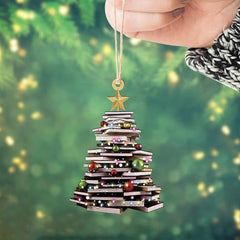 Book Christmas Tree Ornament Pendant Creative Acrylic